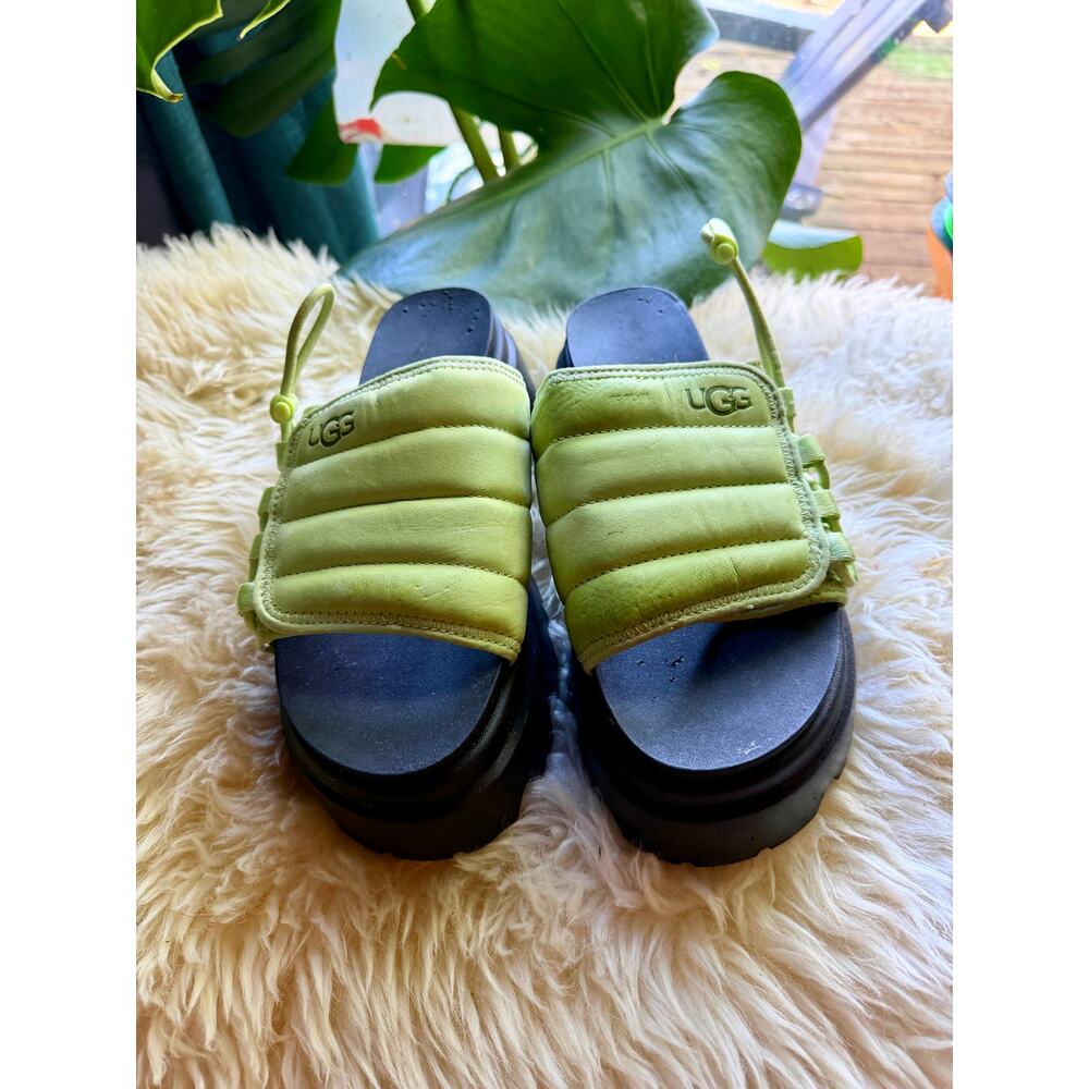 UGG Callie Platform Slide Sandals - Caterpillar Green - Women’s 6.5